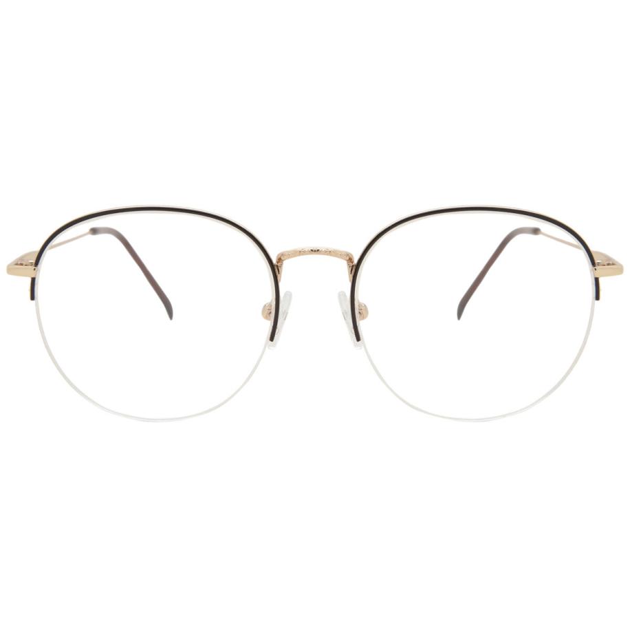 Heren Ovaal Semi Randloos Metaal Bruin Bril - Anti-Blauwlichtglazen - SmartBuy Collection