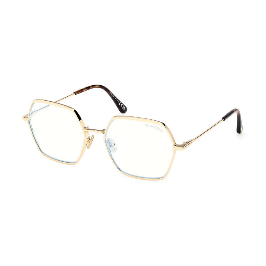 Tom Ford FT6050-B 30 Blauw-Light Block Goud Dames Bril