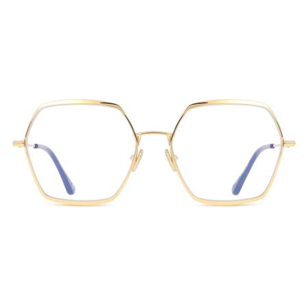 Tom Ford FT6050-B 030 Blauw-Light Block Goud Dames Bril