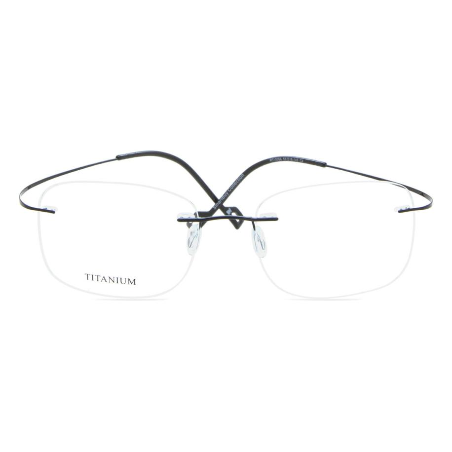 Heren Rechthoek Randloos Titanium Zwart Bril - Anti-Blauwlichtglazen - SmartBuy Collection