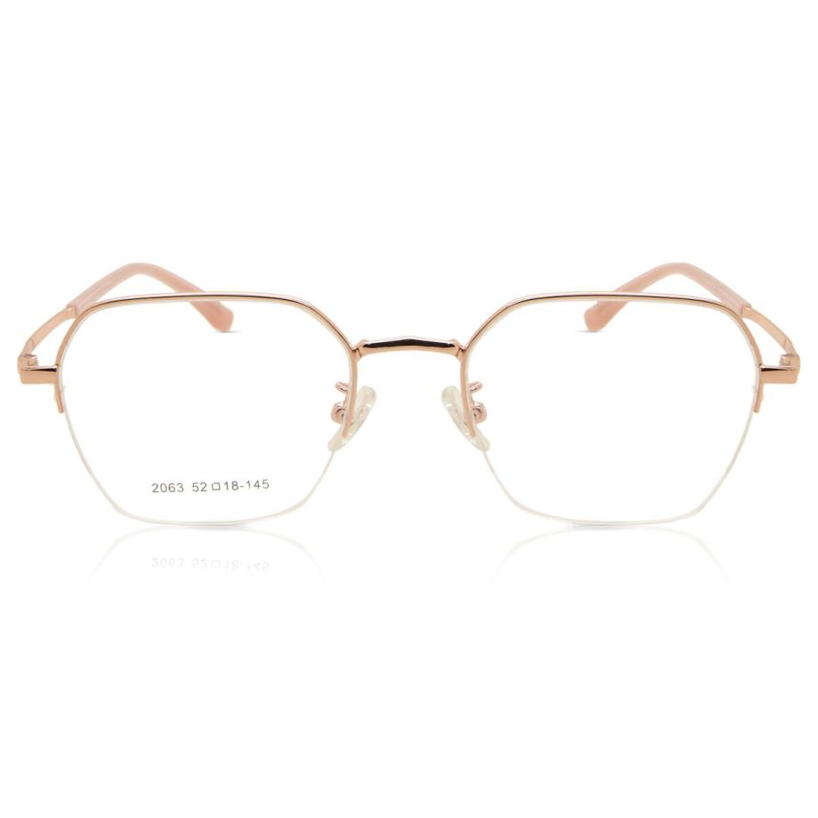 Heren Vierkant Semi Randloos Metaal Goud Bril - Anti-Blauwlichtglazen - SmartBuy Collection