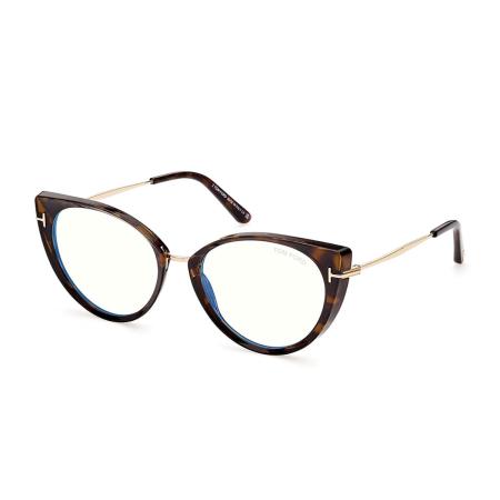 Tom Ford FT5815-B Blauw-Light Block 052 Tortoiseshell Dames Bril