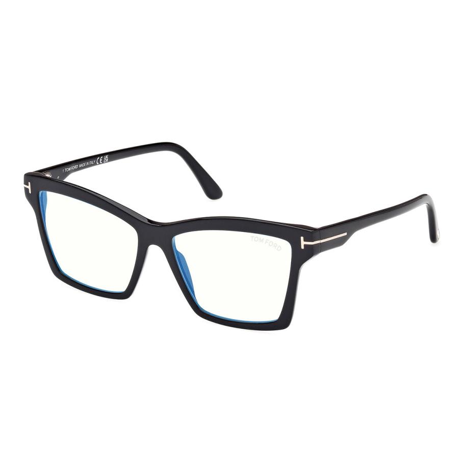 Tom Ford FT5964-B 1 Blauw-Light Block Zwart Dames Bril