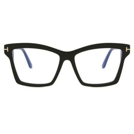 Tom Ford FT5964-B 001 Blauw-Light Block Zwart Dames Bril