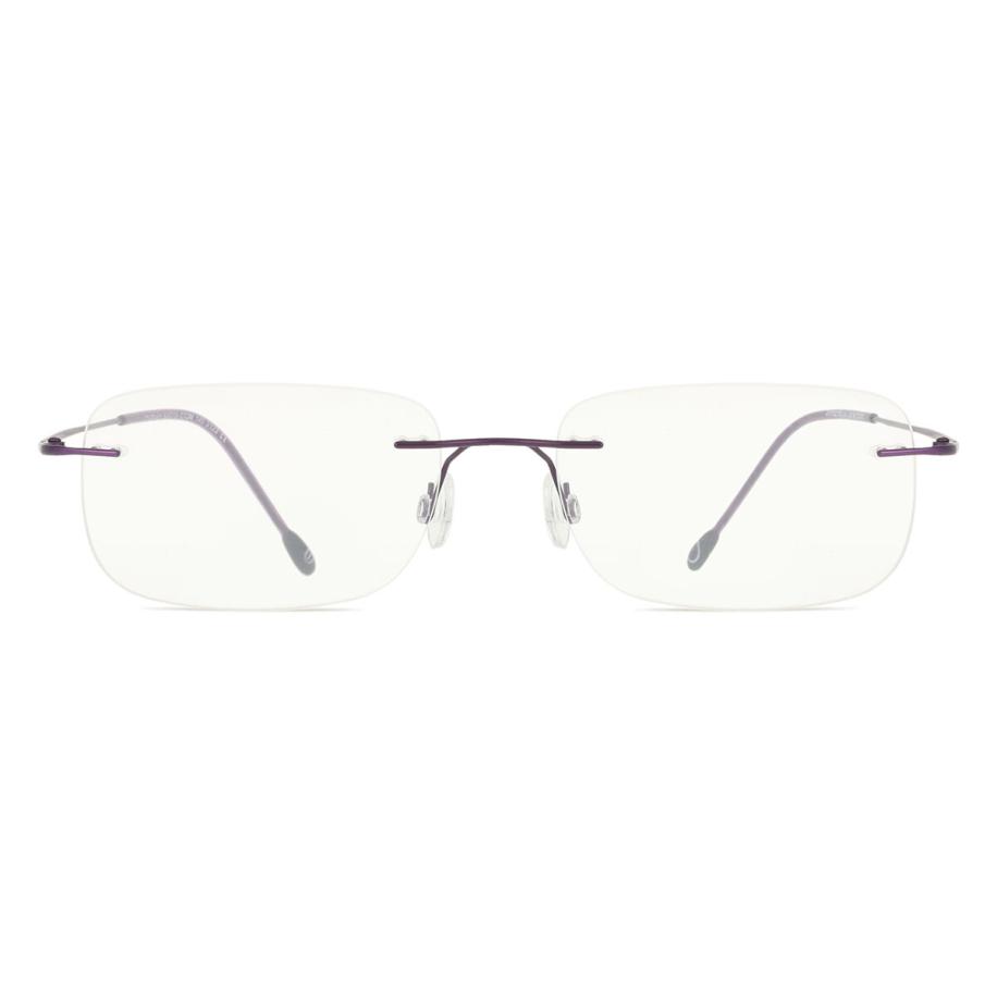 Heren Rechthoek Randloos Titanium Purple Bril - Anti-Blauwlichtglazen - SmartBuy Collection