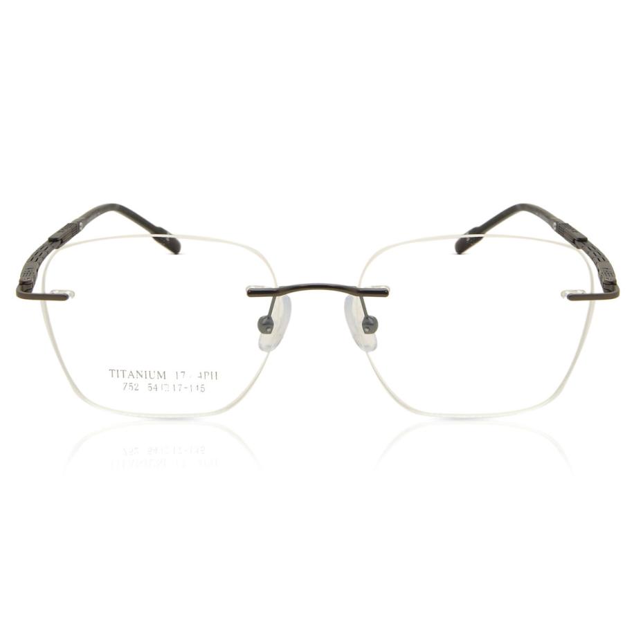 Heren Vierkant Randloos Titanium Grijs Bril - Anti-Blauwlichtglazen - SmartBuy Collection