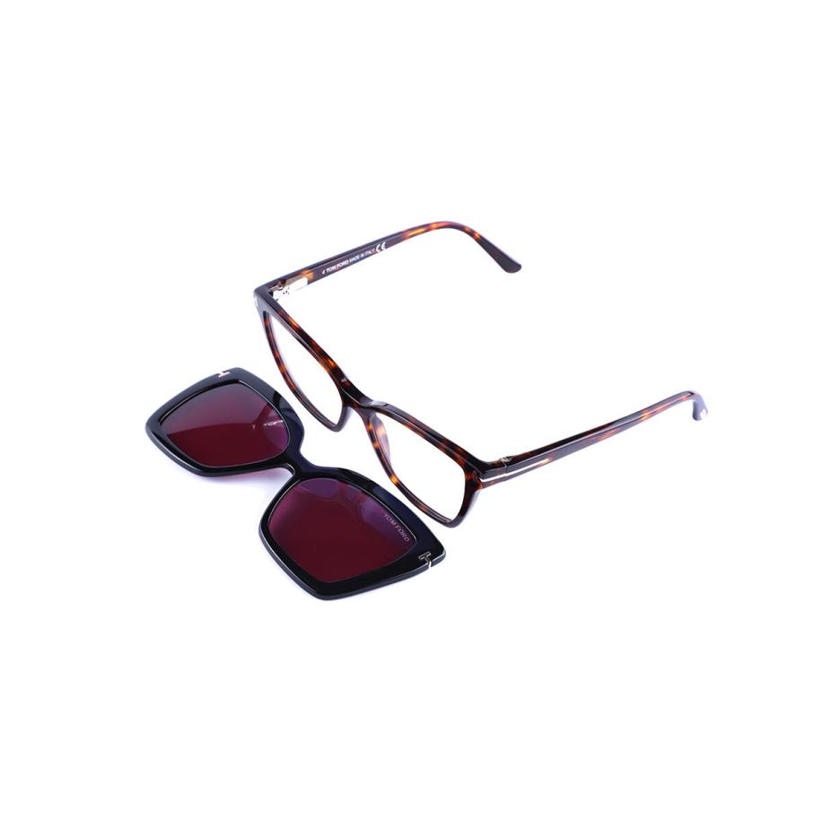 Tom Ford FT5641-B with Clip-On 54 Blauw-Light Block Tortoiseshell Dames Bril