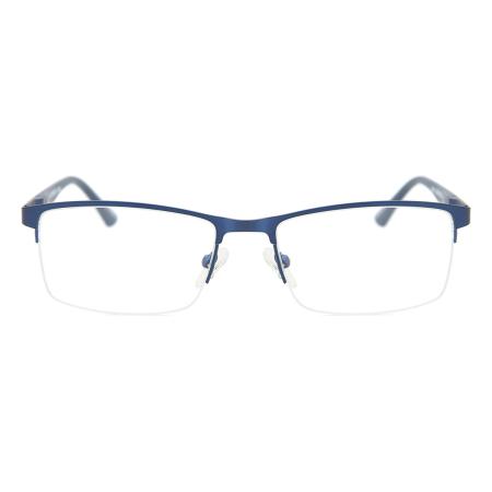 Dames Rechthoek Semi Randloos Metaal Blauw Bril - Anti-Blauwlichtglazen - SmartBuy Collection