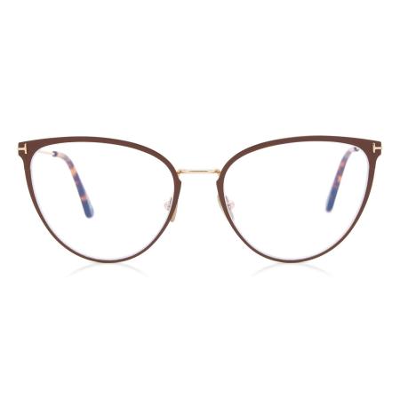 Tom Ford FT5840-B 046 Blauw-Light Block Bruin Dames Bril