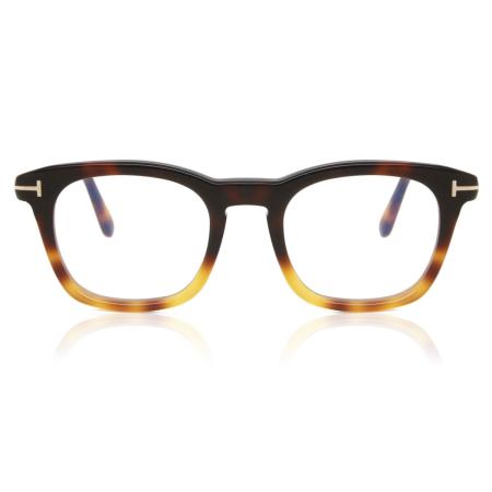 Tom Ford FT5870-B 056 Blauw-Light Block Tortoiseshell Heren Bril