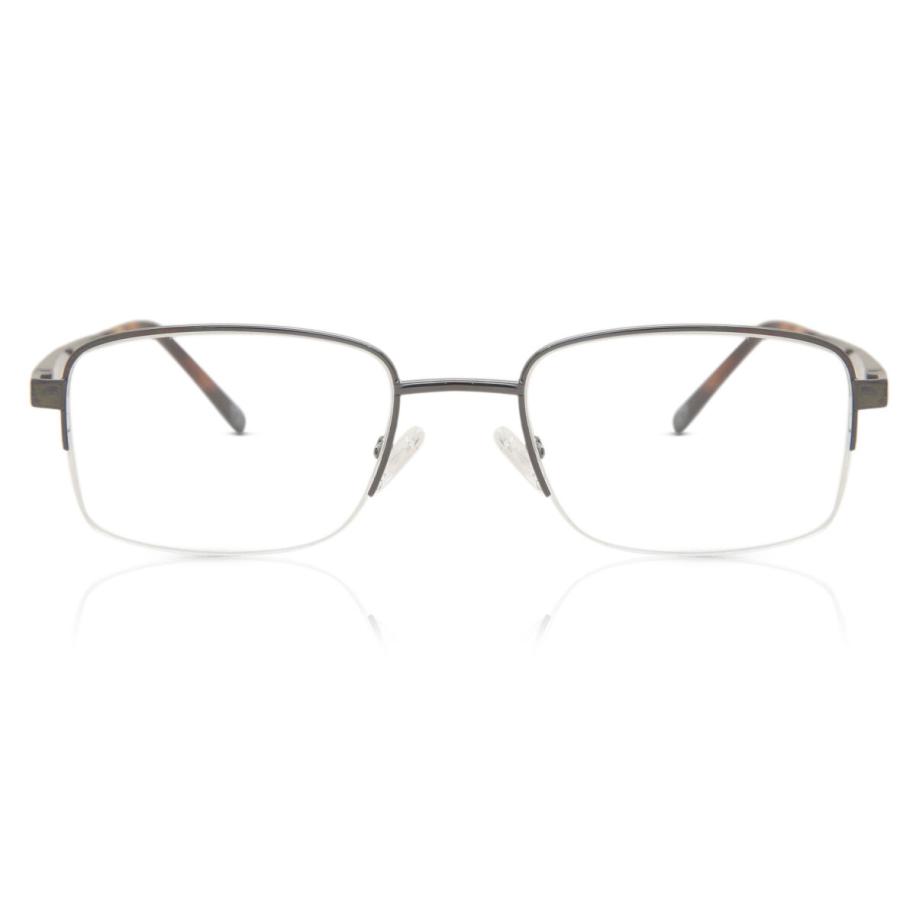 Heren Rechthoek Volledige rand Metaal Gunmetal Bril - Anti-Blauwlichtglazen - SmartBuy Collection