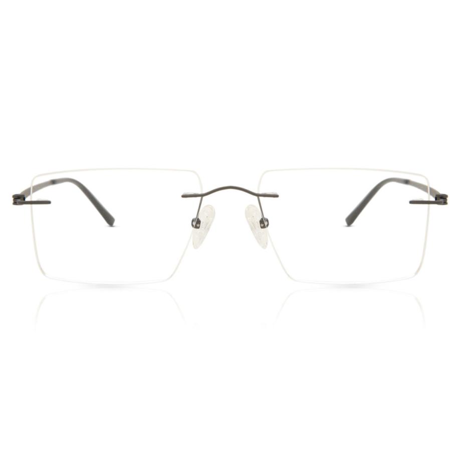 Heren Vierkant Randloos Titanium Zilver Bril - Anti-Blauwlichtglazen - SmartBuy Collection