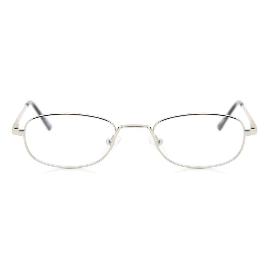 Heren Ovaal Volledige rand Metaal Zilver Bril - Anti-Blauwlichtglazen - SmartBuy Collection