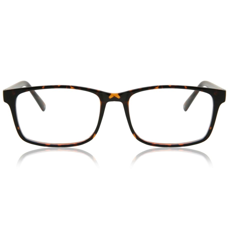 Heren Rechthoek Volledige rand Plastic Tortoiseshell Bril - Anti-Blauwlichtglazen - SmartBuy Collection