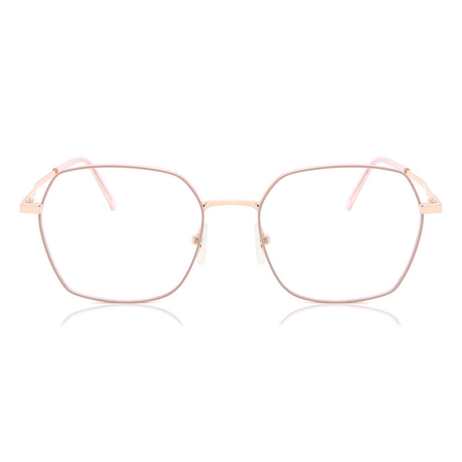 Dames Geometric Volledige rand Metaal Roze Bril - Anti-Blauwlichtglazen - SmartBuy Collection