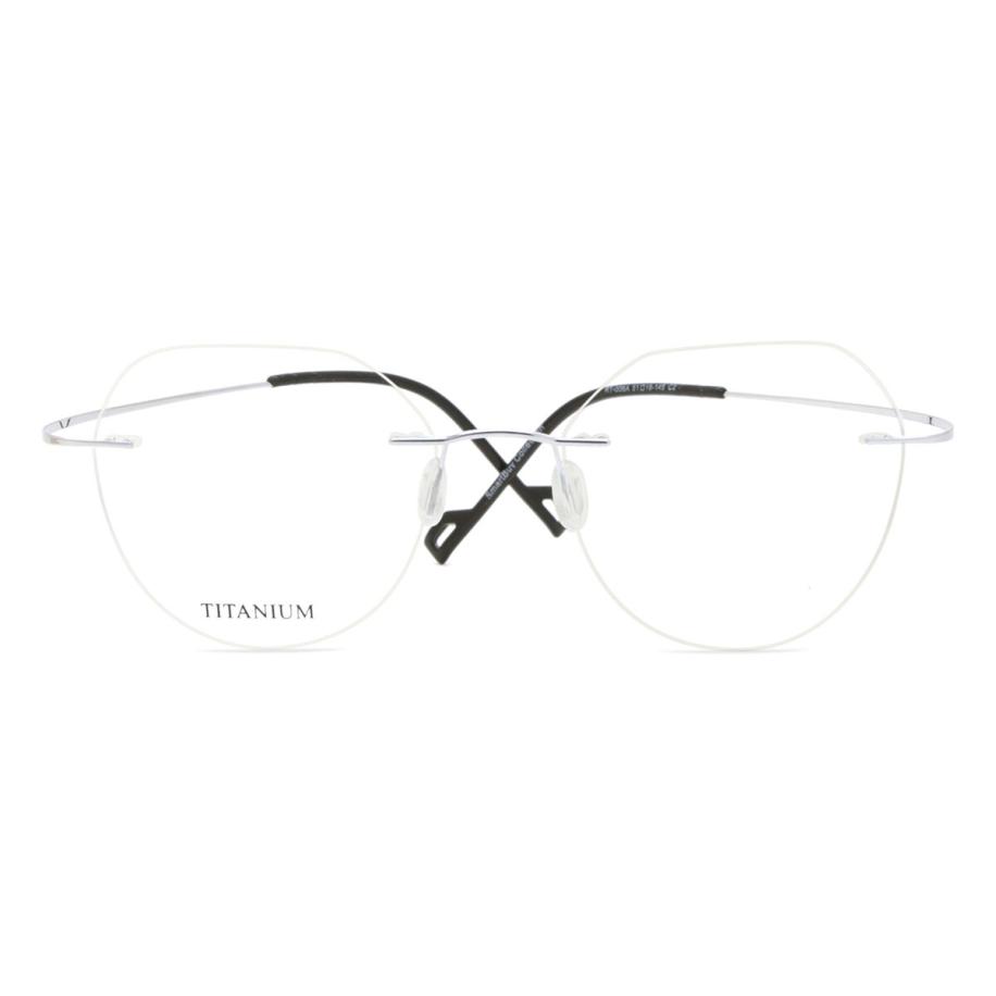 Heren Ovaal Randloos Titanium Zilver Bril - Anti-Blauwlichtglazen - SmartBuy Collection