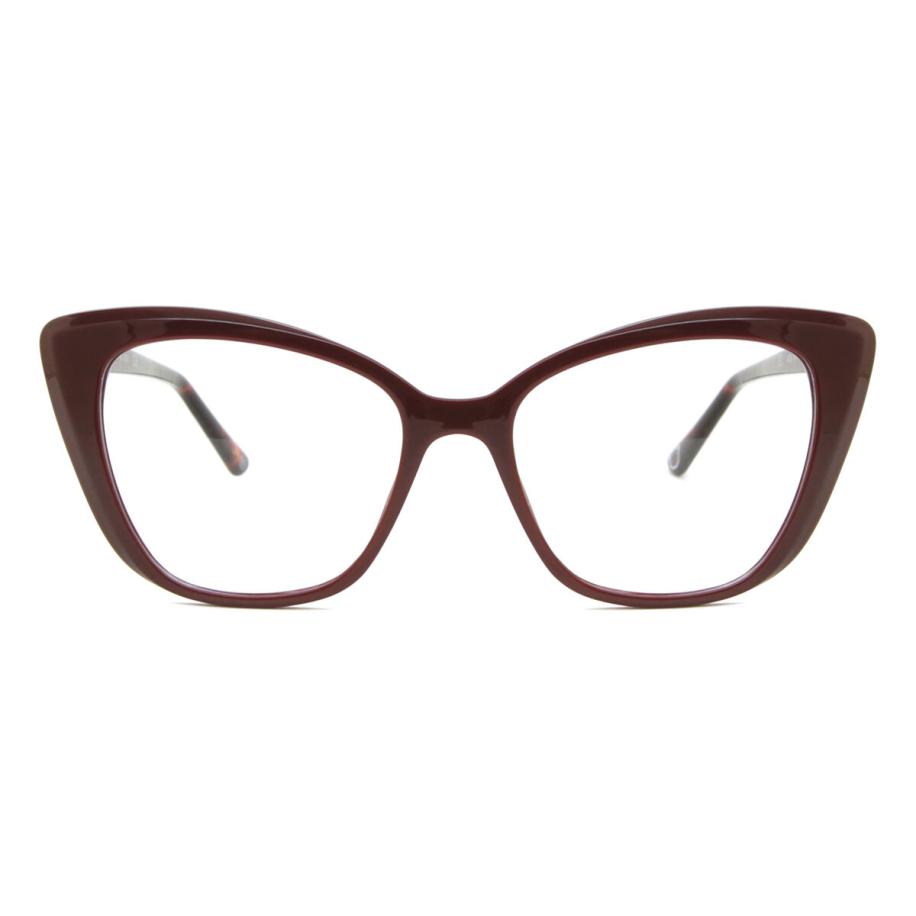 Dames Cat-eye Clip-On TR90 Bordeaux Bril - Anti-Blauwlichtglazen - SmartBuy Collection
