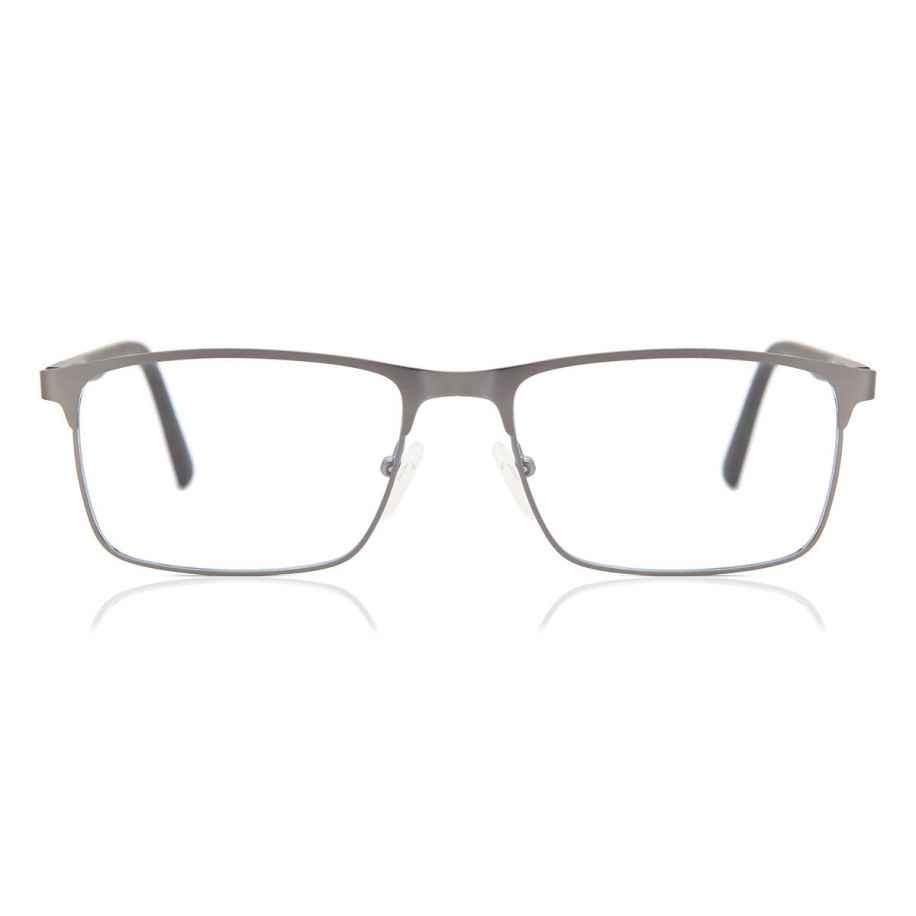 Heren Rechthoek Volledige rand Metaal Grijs Bril - Anti-Blauwlichtglazen - SmartBuy Collection