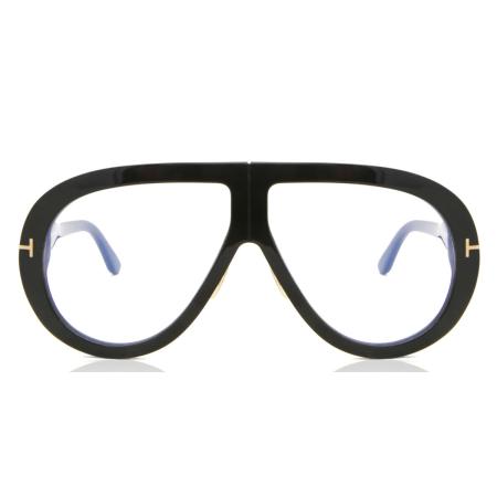 Tom Ford FT0836 TROY 001 Blauw-Light Block Zwart Heren Bril