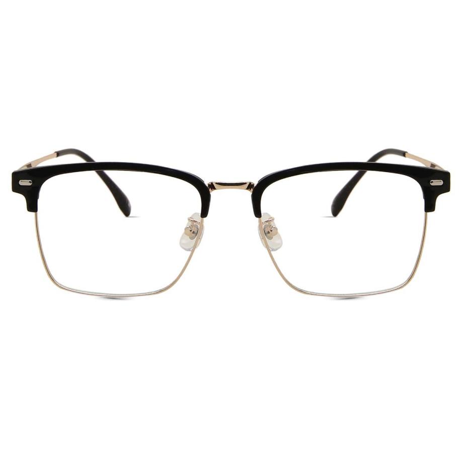 Heren Browline Volledige rand Plastic Goud Bril - Anti-Blauwlichtglazen - SmartBuy Collection