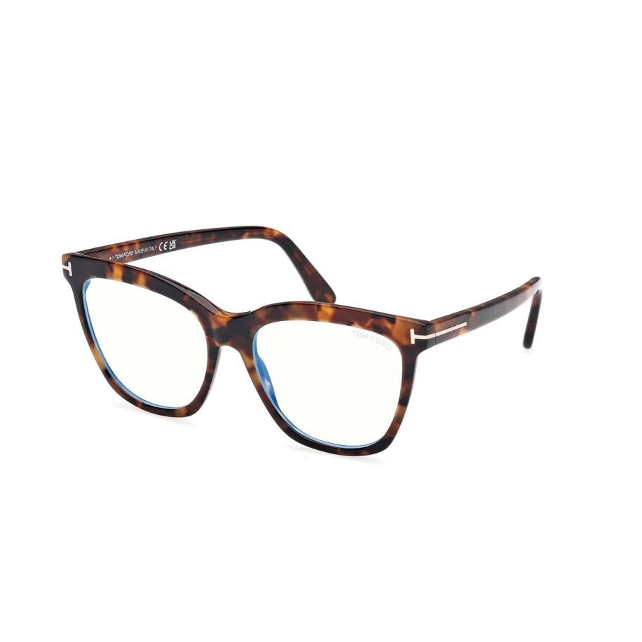 Tom Ford FT6042-B 52 Blauw-Light Block Tortoiseshell Dames Bril