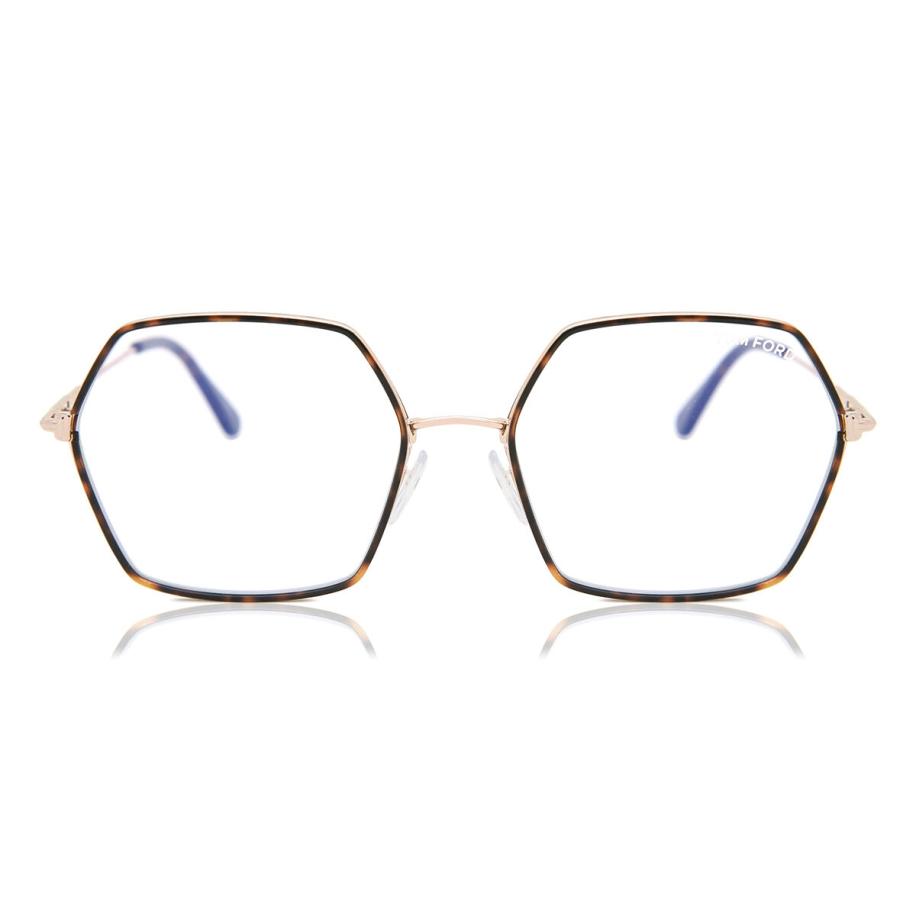 Tom Ford FT5615-B 52 Blauw-Light Block Tortoiseshell Dames Bril