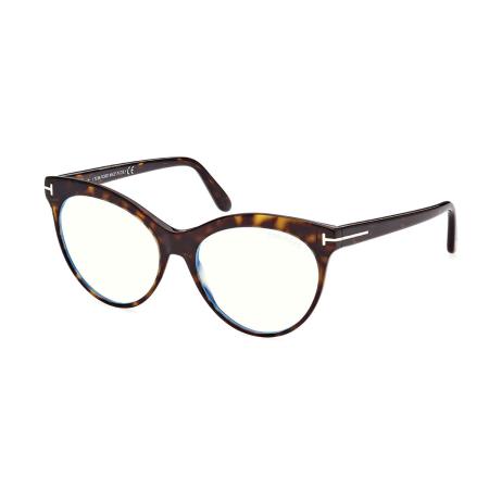 Tom Ford FT5827-B 052 Blauw-Light Block Tortoiseshell Dames Bril