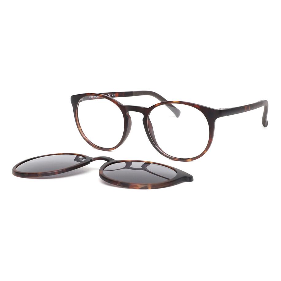 Heren Rond Clip-On Plastic Tortoiseshell Bril - Anti-Blauwlichtglazen - SmartBuy Collection