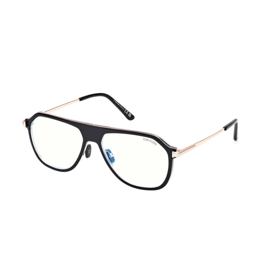 Tom Ford FT5943-B 3 Blauw-Light Block Zwart Heren Bril