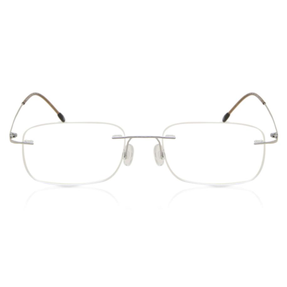 Heren Rechthoek Randloos Titanium Zilver Bril - Anti-Blauwlichtglazen - SmartBuy Collection