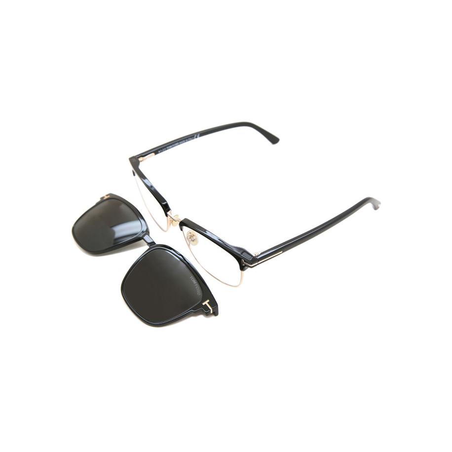 Tom Ford FT5683-B with Clip-On 1 Blauw-Light Block Zwart Heren Bril