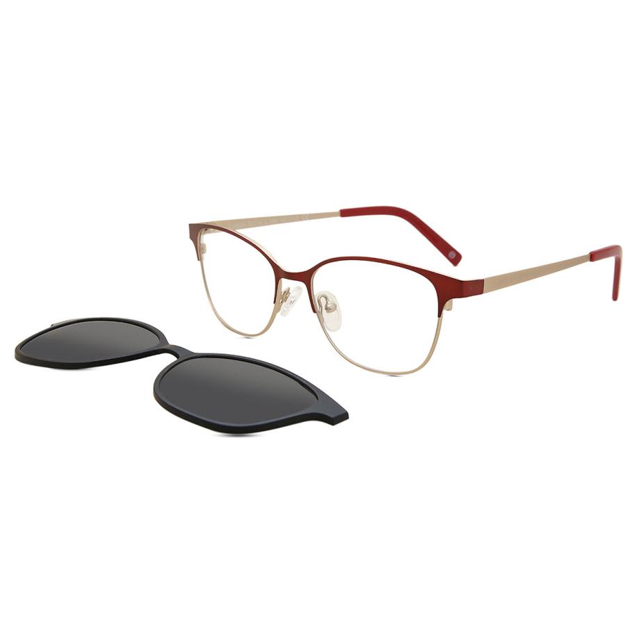 Dames Vierkant Clip-On Metaal Goud Bril - Anti-Blauwlichtglazen - SmartBuy Collection