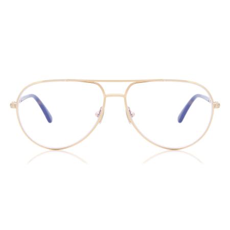 Tom Ford FT5829-B 028 Blauw-Light Block Rose-Goud Heren Bril