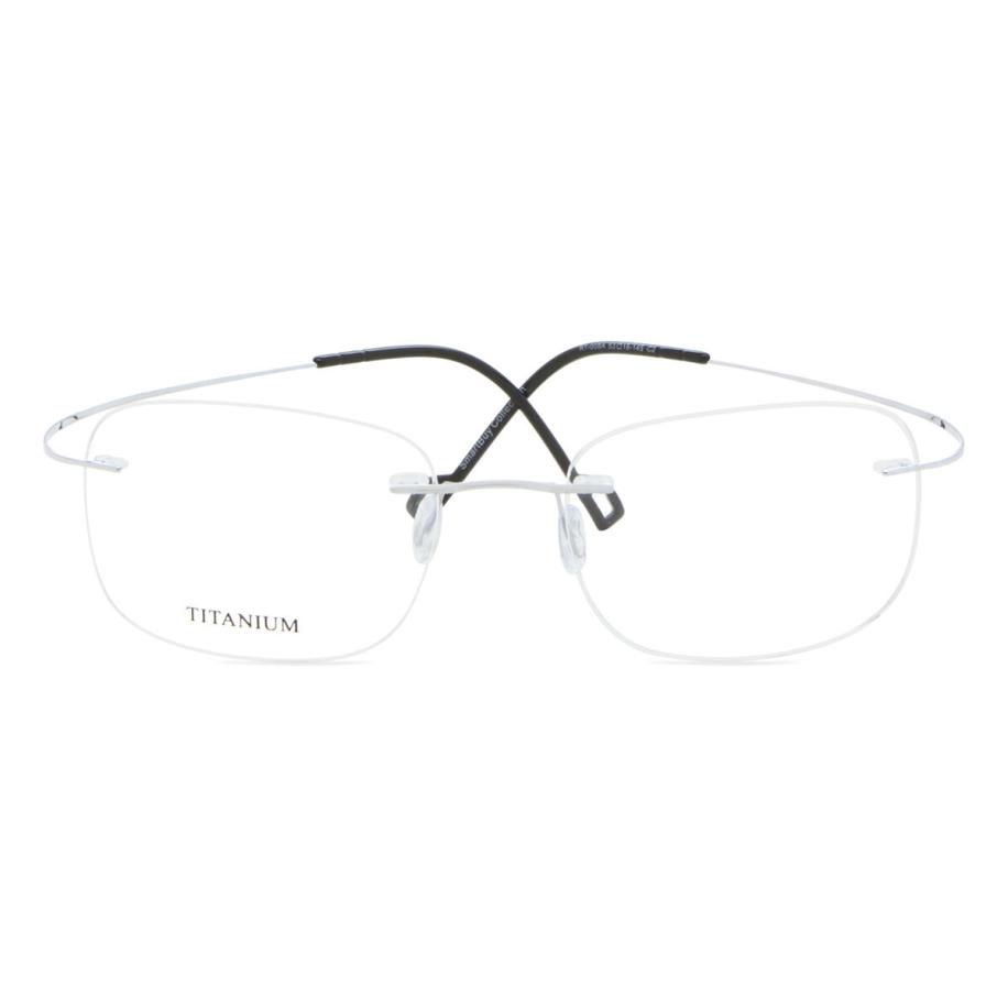 Heren Rechthoek Randloos Titanium Zilver Bril - Anti-Blauwlichtglazen - SmartBuy Collection