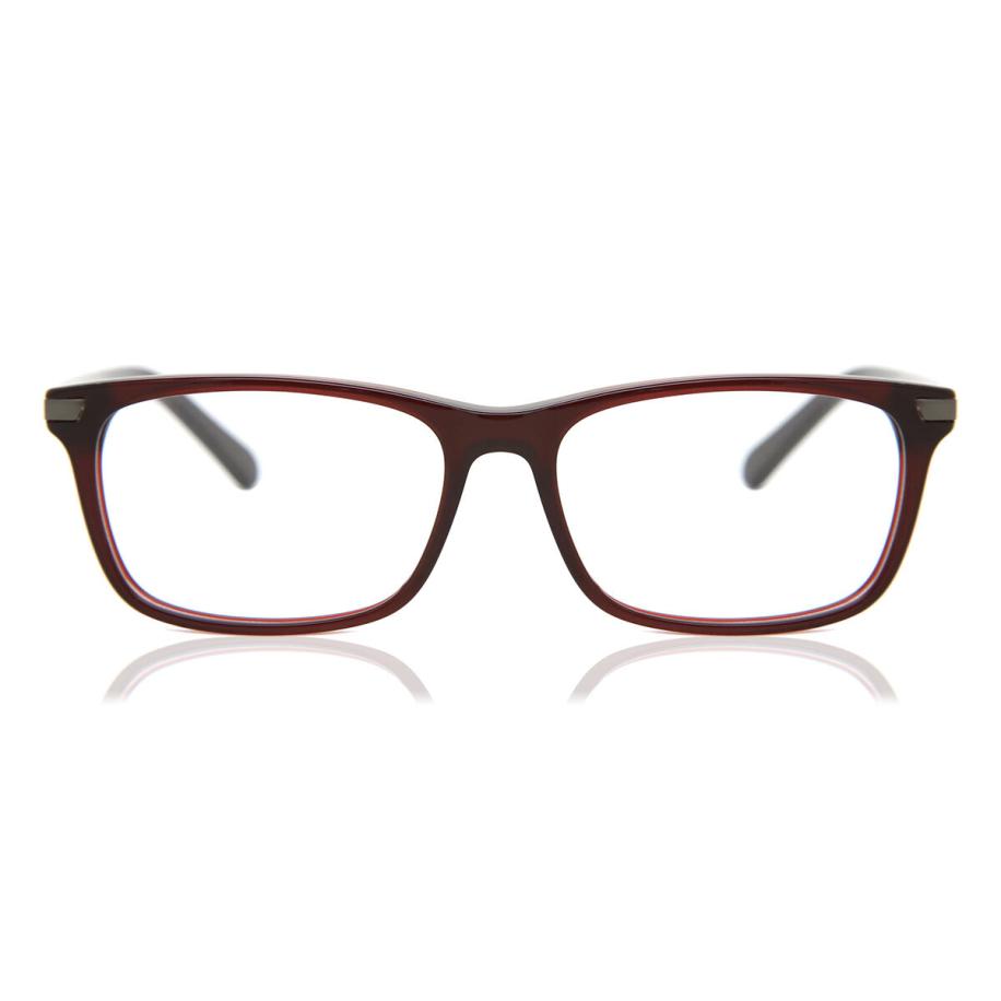 Heren Rechthoek Volledige rand Plastic Bordeaux Bril - Anti-Blauwlichtglazen - SmartBuy Collection