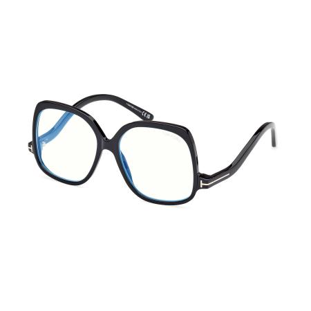 Tom Ford FT5968-B 001 Blauw-Light Block Zwart Dames Bril