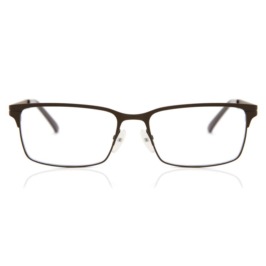 Heren Rechthoek Volledige rand Metaal Bruin Bril - Anti-Blauwlichtglazen - SmartBuy Collection