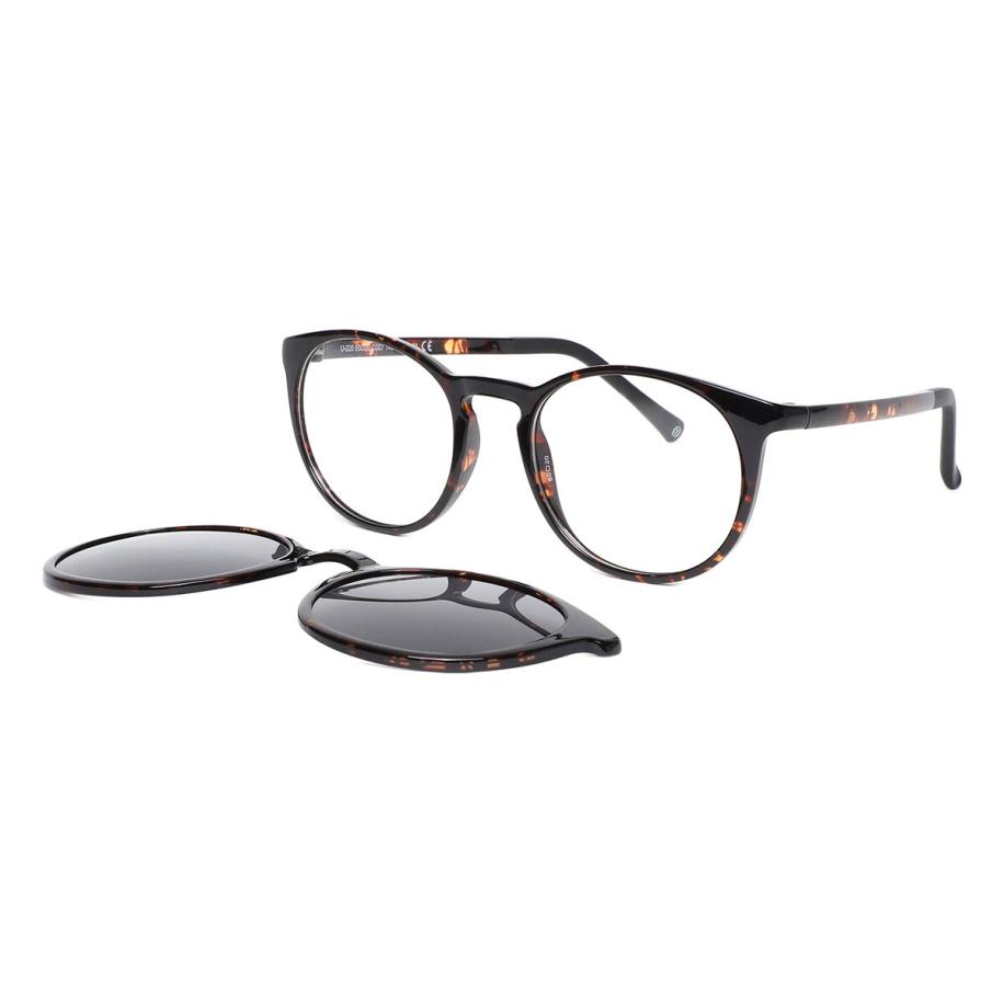 Heren Ovaal Clip-On Plastic Tortoiseshell Bril - Anti-Blauwlichtglazen - SmartBuy Collection