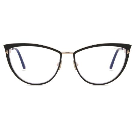 Tom Ford FT5877-B Blauw-Light Block 001 Zwart Dames Bril