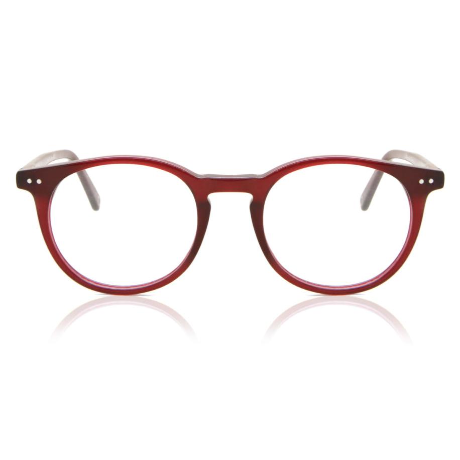 Heren Rond Volledige rand Plastic Bordeaux Bril - Anti-Blauwlichtglazen - SmartBuy Collection