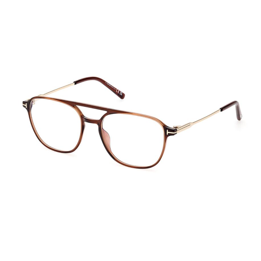 Tom Ford FT5874-B 48 Blauw-Light Block Bruin Heren Bril