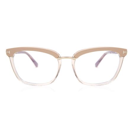 Tom Ford FT5550-B 072 Blauw-Light Block Bruin Dames Bril