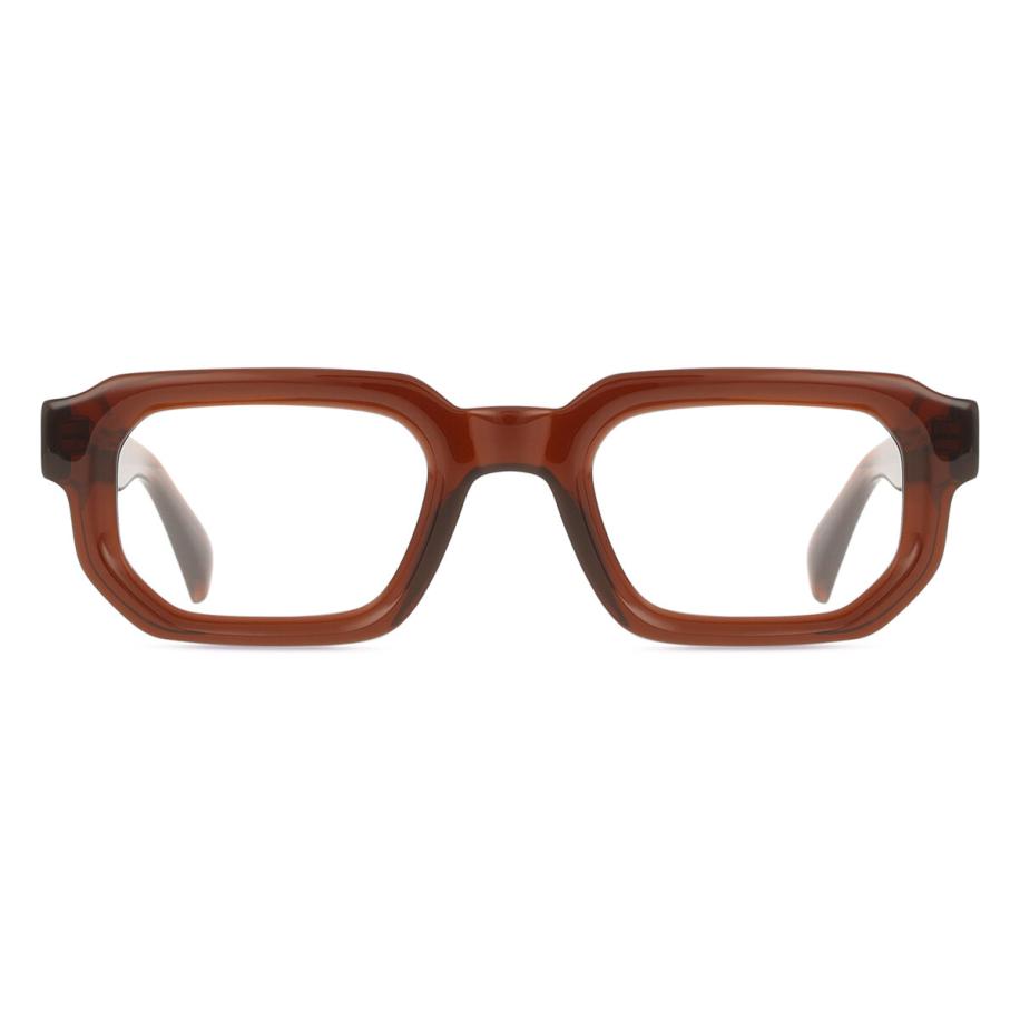 Heren Rechthoek Volledige rand Plastic Bruin Bril - Anti-Blauwlichtglazen - Arise Collective