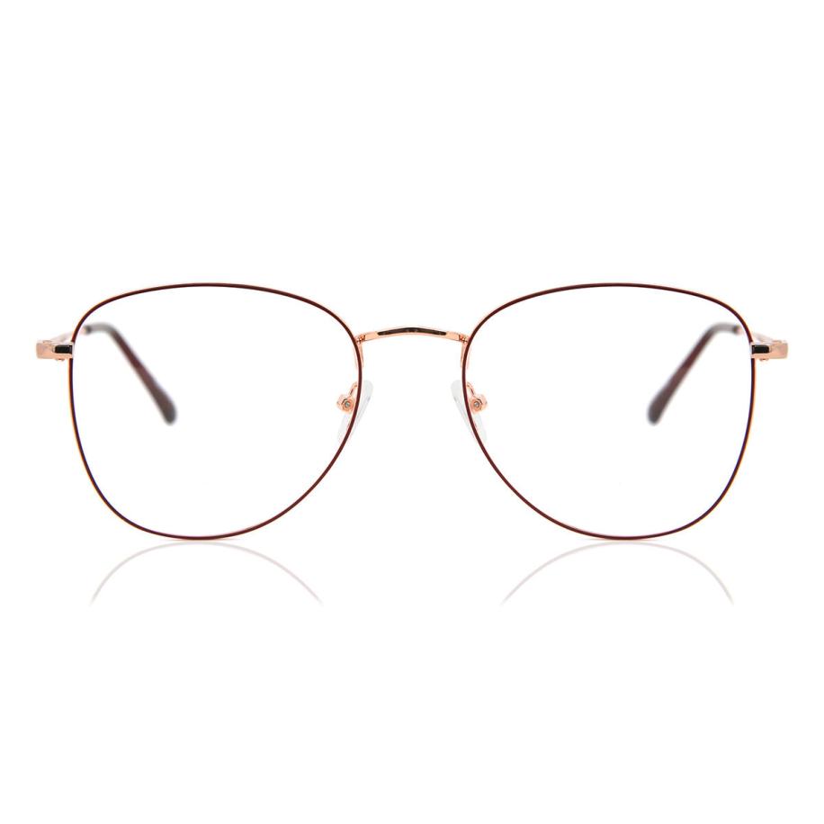 Heren Ovaal Volledige rand Metaal Rood Bril - Anti-Blauwlichtglazen - SmartBuy Collection