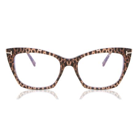 Tom Ford FT5709-B 055 Blauw-Light Block Tortoiseshell Dames Bril