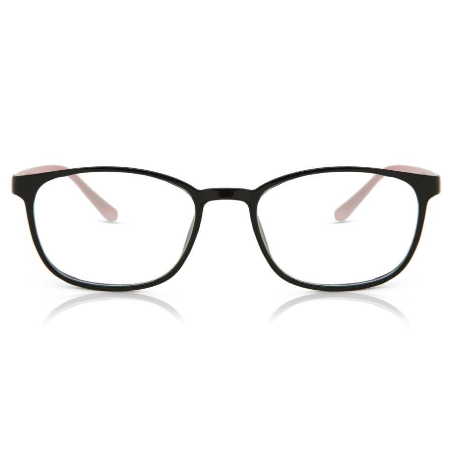 Dames Rechthoek Volledige rand Plastic Zwart Bril - Anti-Blauwlichtglazen - SmartBuy Collection