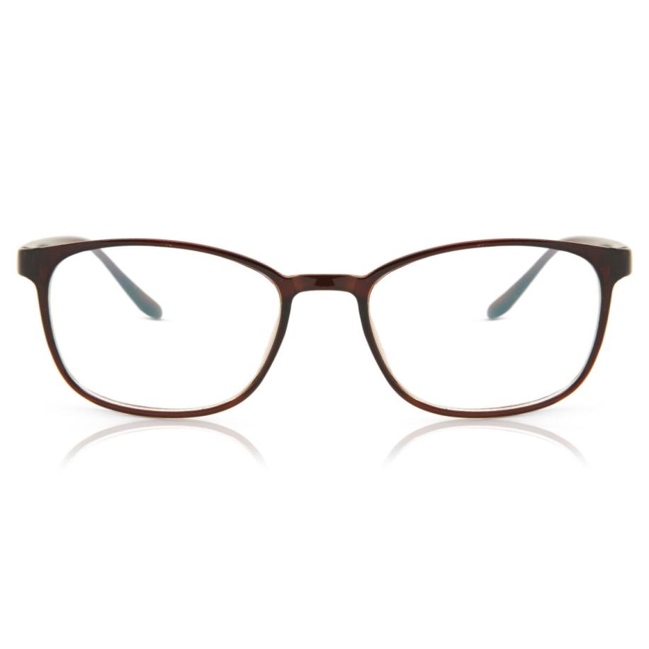 Dames Rechthoek Volledige rand Plastic Bruin Bril - Anti-Blauwlichtglazen - SmartBuy Collection