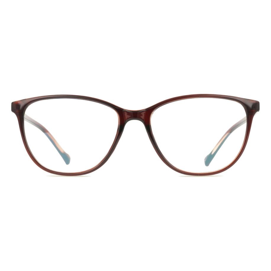 Heren Ovaal Volledige rand Plastic Bruin Bril - Anti-Blauwlichtglazen - SmartBuy Collection