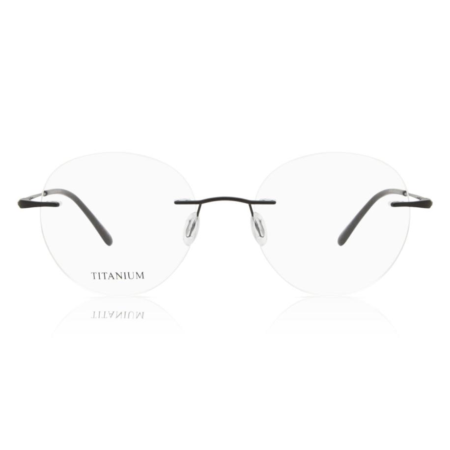 Heren Rond Randloos Titanium Zwart Bril - Anti-Blauwlichtglazen - SmartBuy Collection