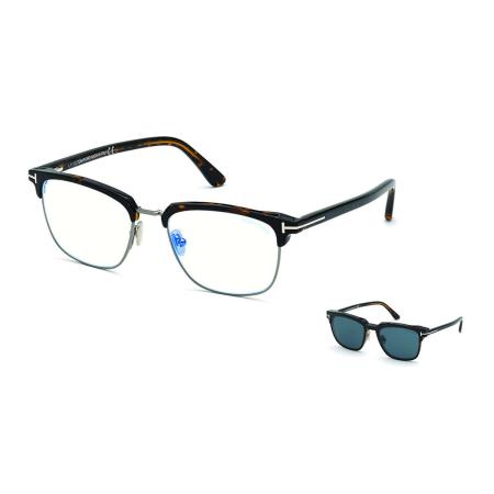 Tom Ford FT5683-B with Clip-On 052 Blauw-Light Block Tortoiseshell Heren Bril